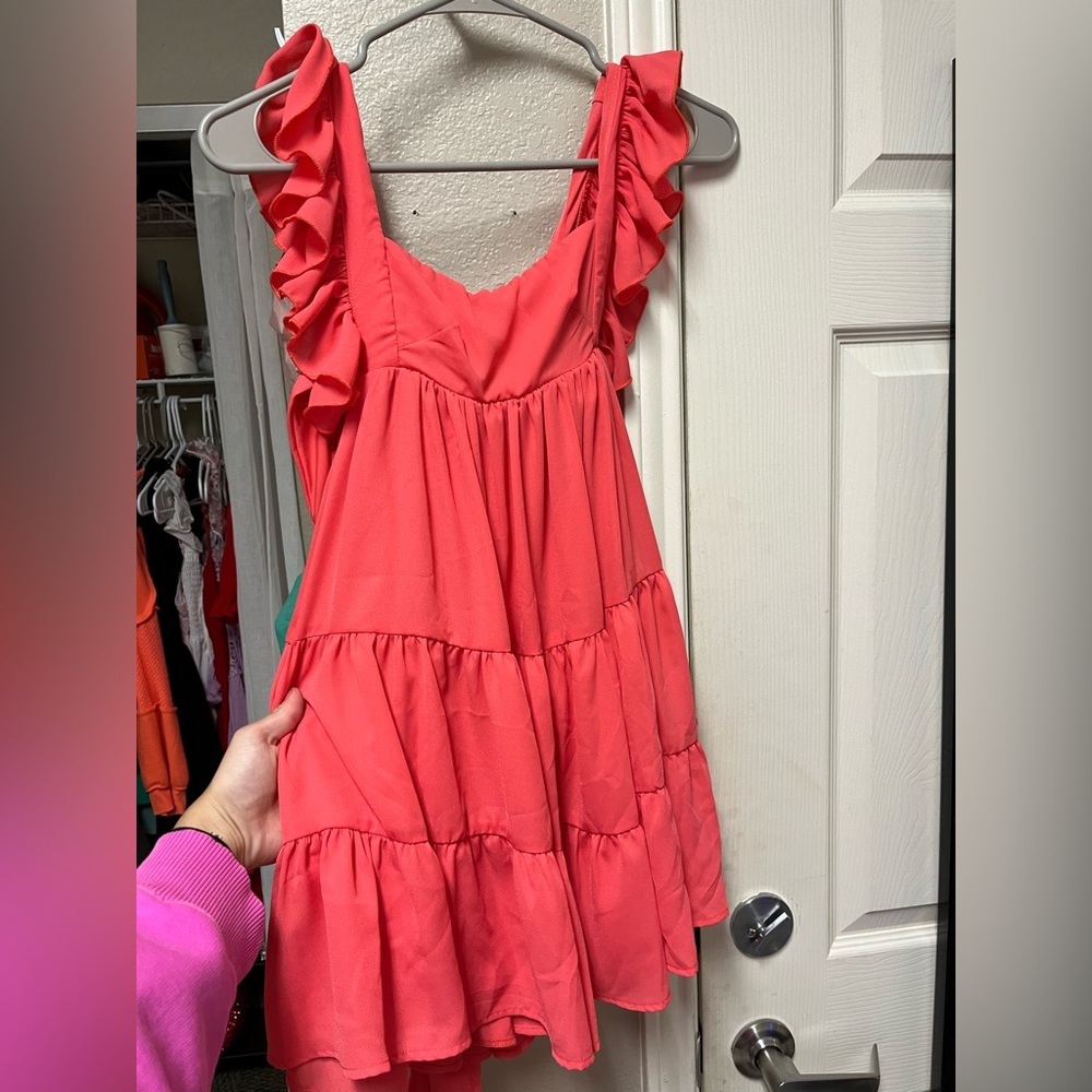 Coral Lucy in the sky sundress, size xs